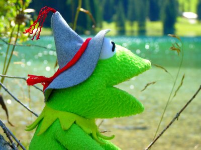 Figure green tyrolean hat