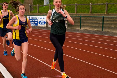 Marathon runner running track photo