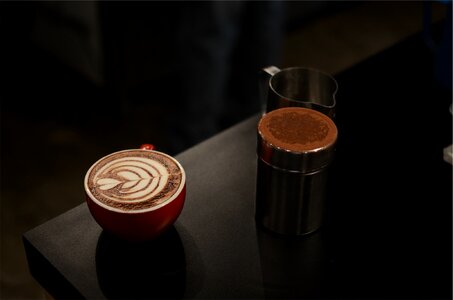 Mug froth latte photo