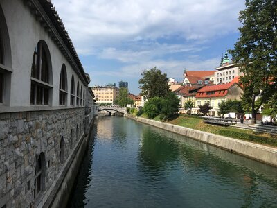 Slovenia Ljubljana Tromostovje Ljublianica river photo