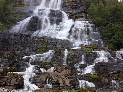 Cascading Waterfalls in nature in Norway
