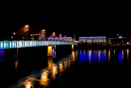 Night bridge danube photo