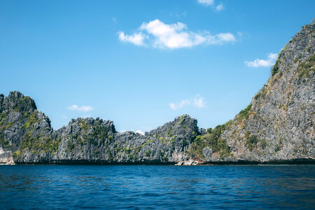 Rocks, shoreline, and Landscape at El Nido, Philippines photo
