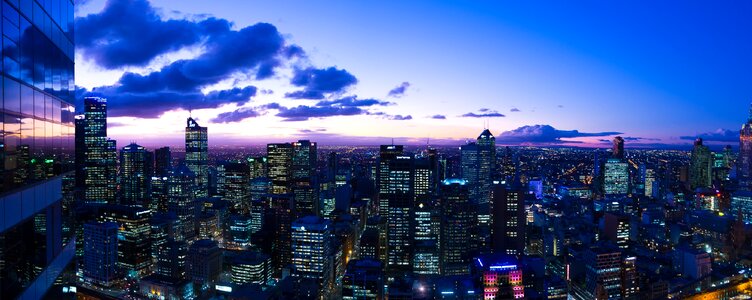 Dusk Cityscape in Melbourne, Victoria, Australia photo