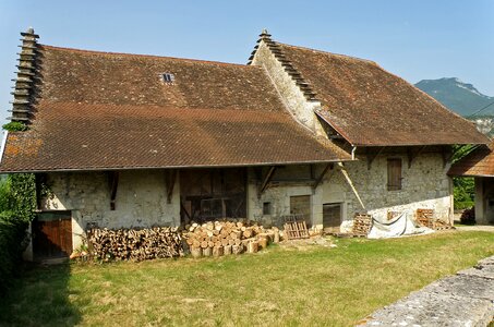 France Building Barn Farm Rural Chopped Wood