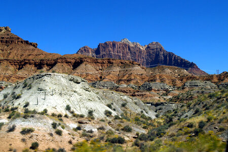 Rock formations and landscape of Zion National Park, Utah photo