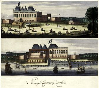 Two views of the English fort in Bombay, India photo