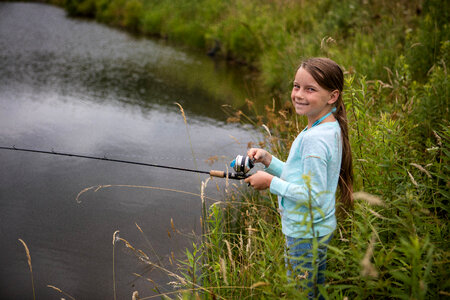 Young girl fishing-1 photo