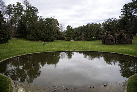 Overlooking the Pond and the Gardens at Duke University in Durham, North Carolina photo