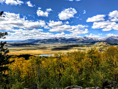 Landscape of the sky and mountains trees