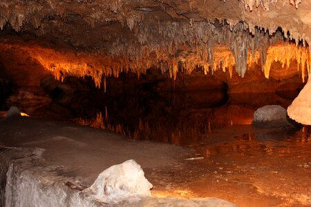 Spelunking cave underground photo