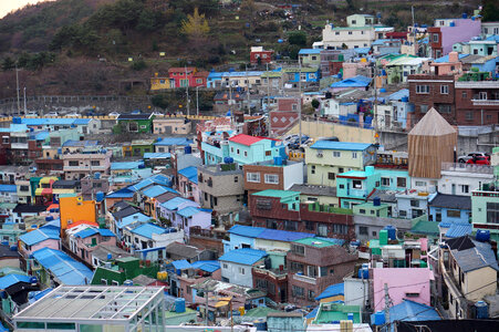 Houses and a village in Busan, South Korea photo