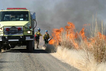 Burning fire firefighter photo