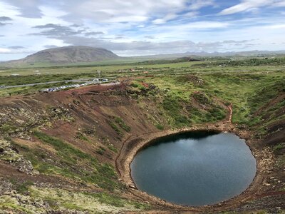 Lake panorama volcano photo