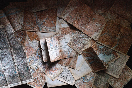 Many Maps thrown together photo