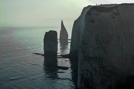 The fog old harry rocks sea