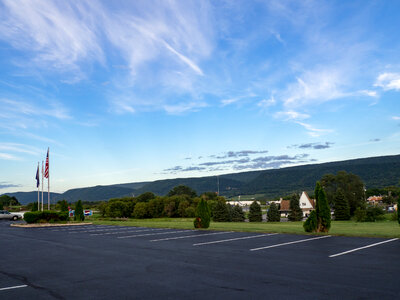 Parking Lot and Mountains photo