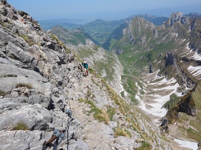 Clamber mountaineering steep