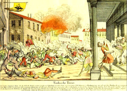 Ottoman Massacre of Greek Irregulars in 1821 in Bucharest, Romania photo