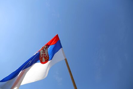 Serbia flag emblem photo