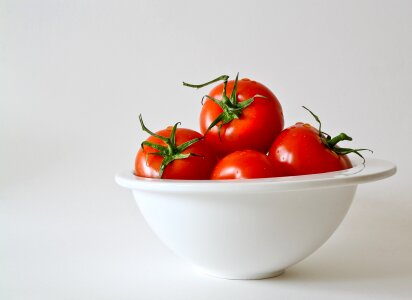 Fresh red porcelain bowl photo