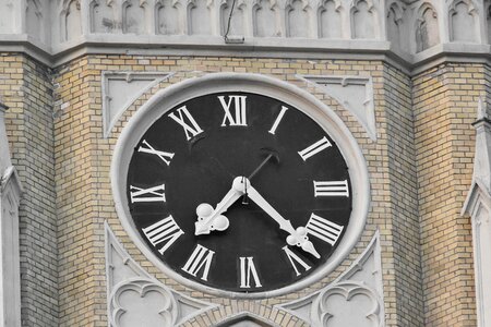 Church Tower heritage analog clock photo