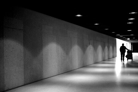 Shadow underground monochrome photo