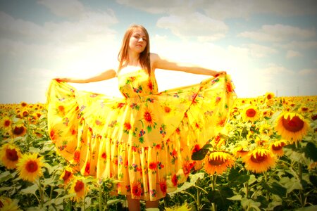 Girl dress yellow photo