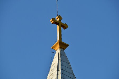 Catholic church tower copper photo