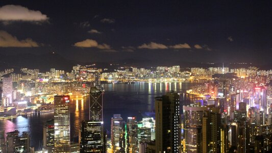 Water skyline futuristic photo