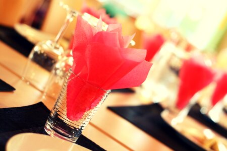 Napkin glasses drink photo