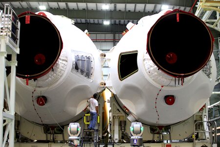 Rocket Boosters Prepared For Orion Spacecraft's First Flight photo