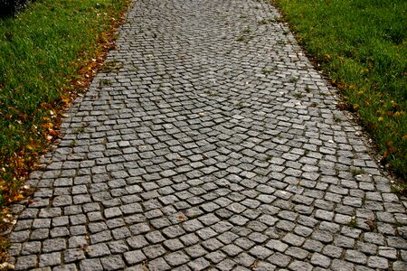 Pattern paving stones road