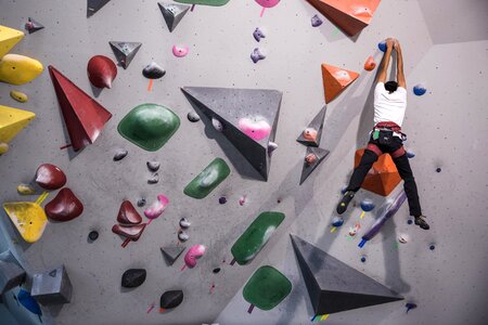 Indoor rock climber photo