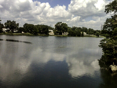 Landscape with lake in Bridgeport, Connecticut photo