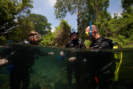 FWS divers after a dive in the San Marcos River