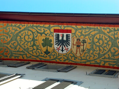 Painted Gable with symbol in Aarau, Switzerland photo