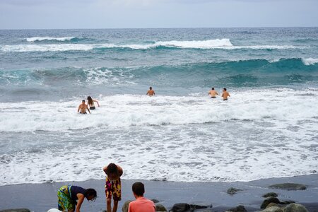 Surfer fun bathing beach