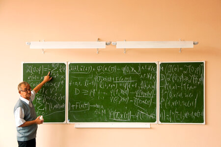 Teacher and formulas photo