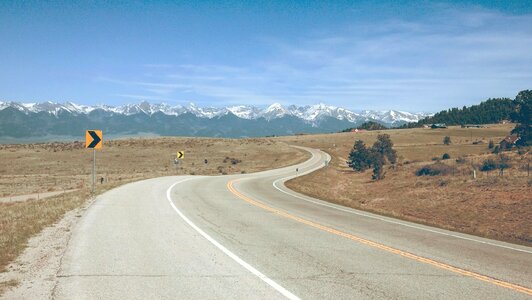 Asphalt desert drive photo