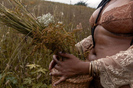 Woman in field photo