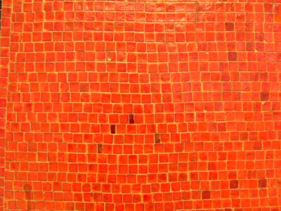 Mosaic orange wall photo