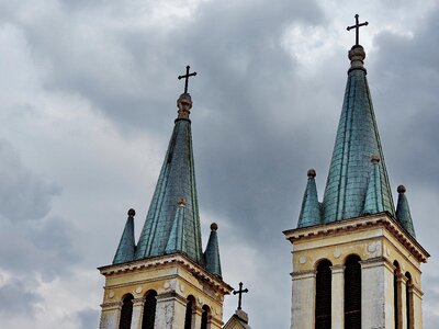 Church Tower cross dramatic photo