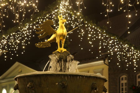 Golden eagle statue on market fountain in Goslar photo