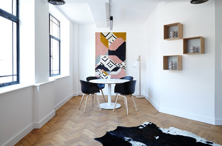 Modern Interior Design - Room with Wood Parquet Flooring photo
