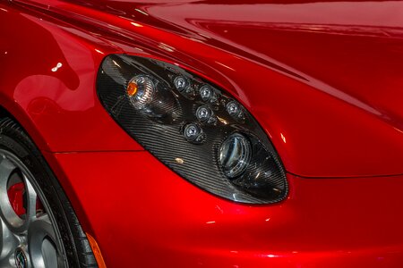Bright red headlight