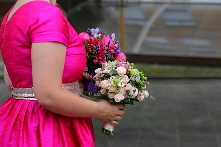 Wedding Bouquet wedding dress pink photo
