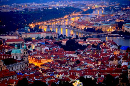 Prague night czech central europe photo