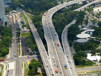 Highways and traffic in Singapore photo