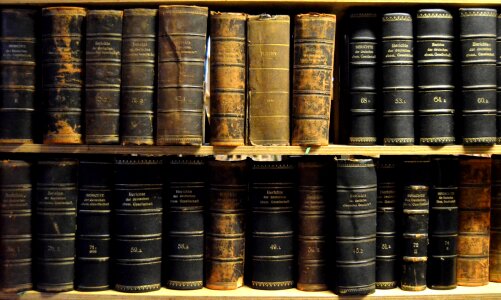 Library shelves weathered photo